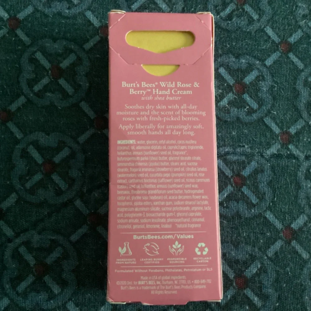 Burt’s Bees Wild Rose & Berry Hand Cream with Shea Butter 1 oz/28.3 g